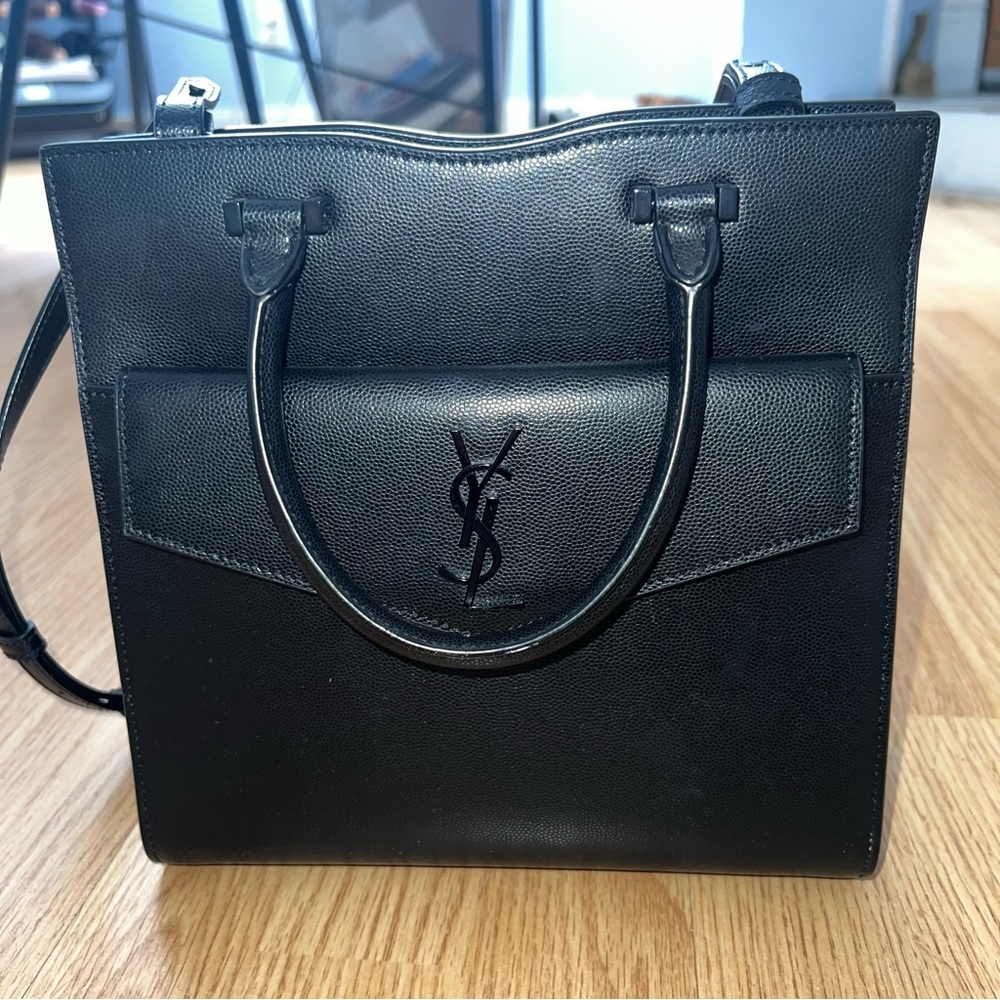 YSL Uptown Tote Bag (Black)